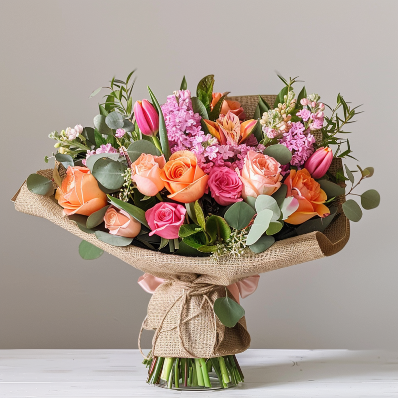 What do the 99 roses of different colors, red, white, pink, yellow and champagne, from Glasgow mean?